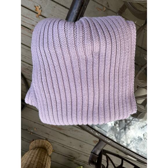 J Crew Wool Scarf Wool new lavender ribbed women’s large fringed - Picture 2 of 16